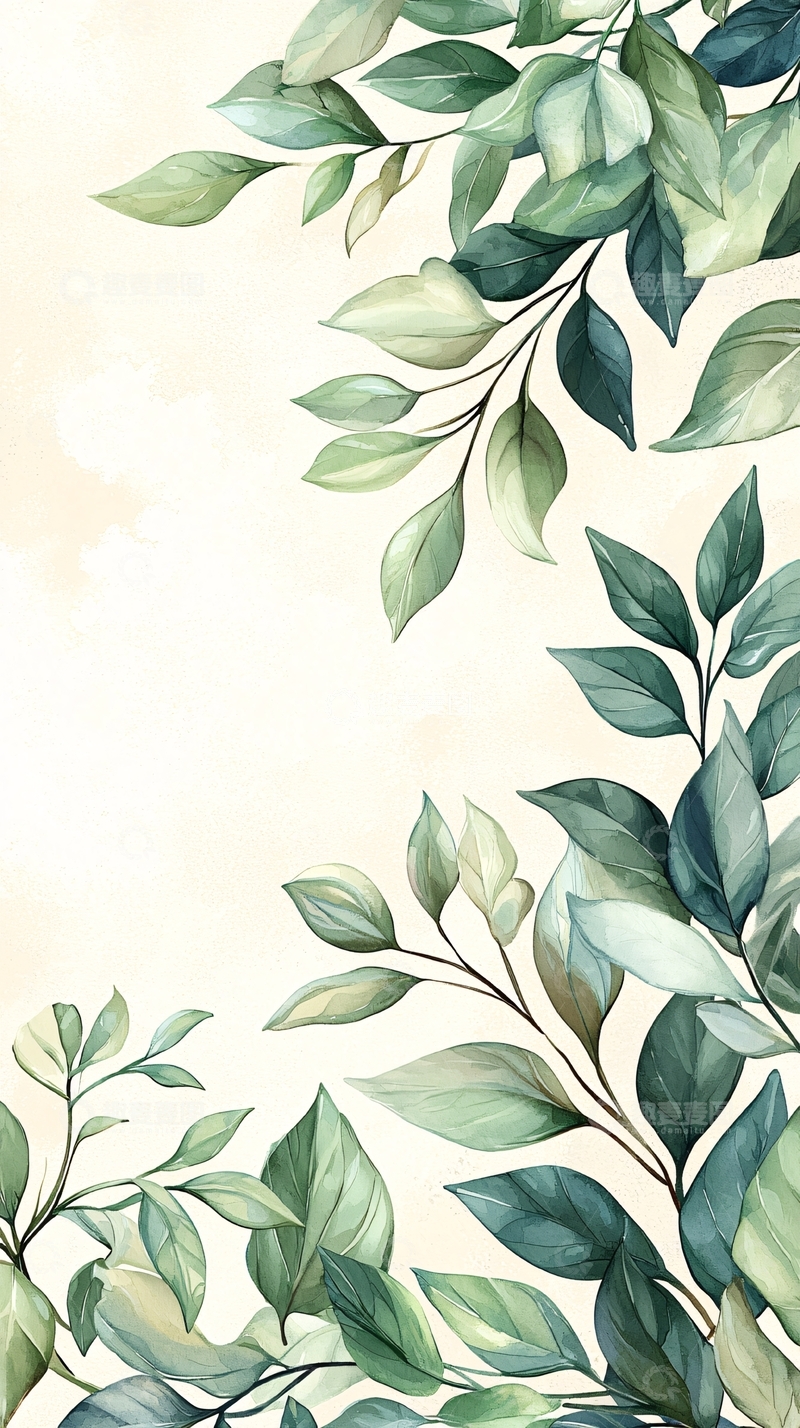 高清大图下载【趣麦麦图】清新自然绿色植物背景图