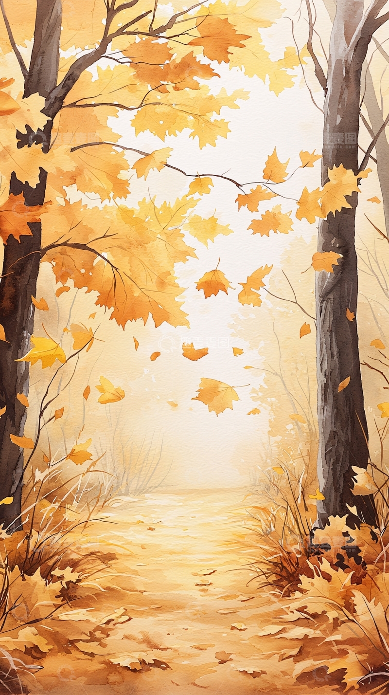 高清大图下载【趣麦麦图】秋日森林小径112