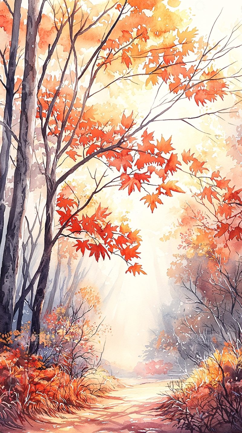 高清大图下载【趣麦麦图】秋日森林小径109