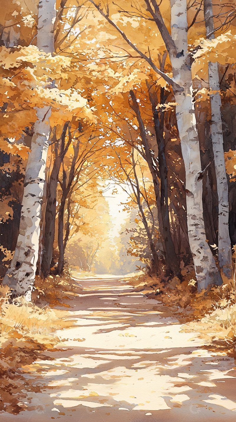 高清大图下载【趣麦麦图】秋日林间小径