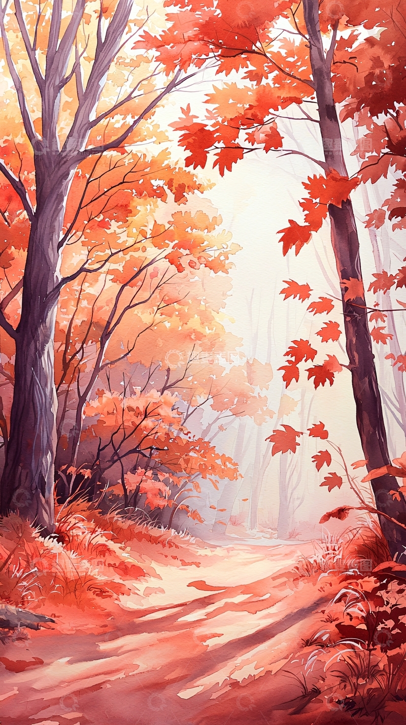 高清大图下载【趣麦麦图】秋日森林小径110