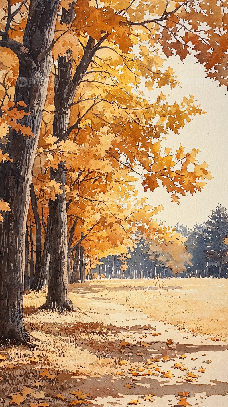 高清大图下载【趣麦麦图】秋日林间小径