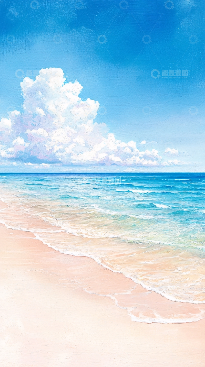 高清大图下载【趣麦麦图】梦幻海滩风景画