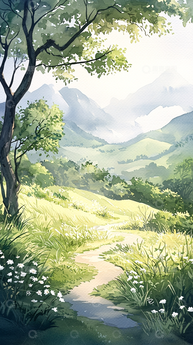 高清大图下载【趣麦麦图】山间小径自然风光