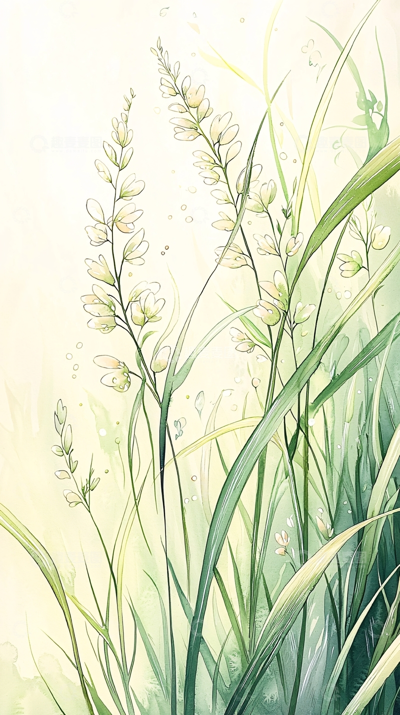 高清大图下载【趣麦麦图】清新自然花卉手绘插画