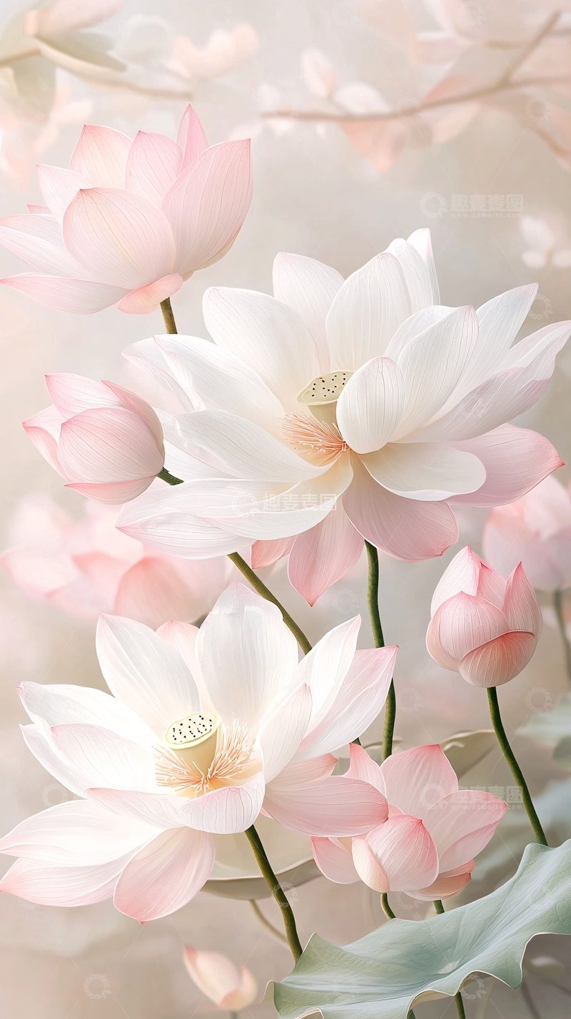 高清大图下载【趣麦麦图】粉色莲花盛开美景