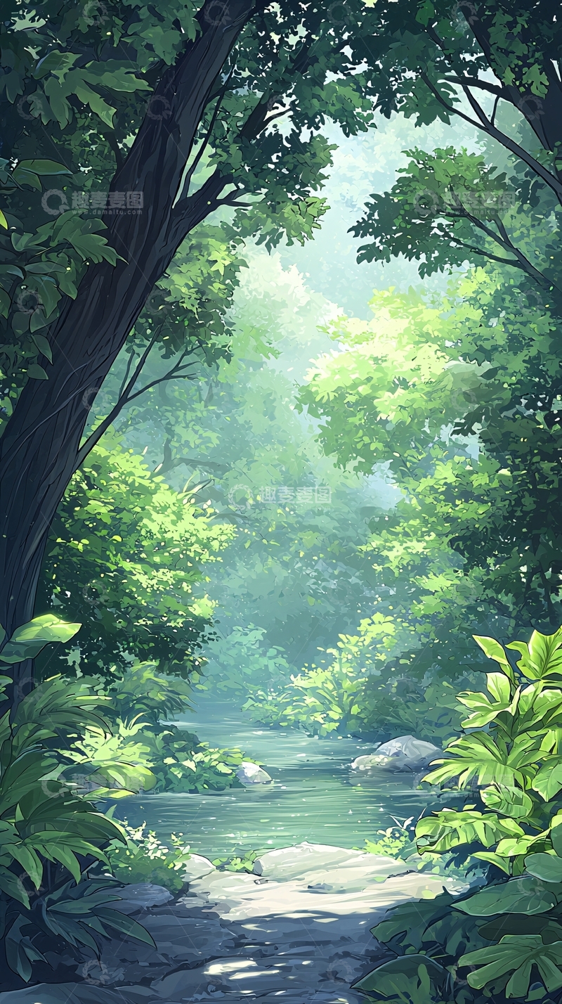 高清大图下载【趣麦麦图】森林小溪自然风光
