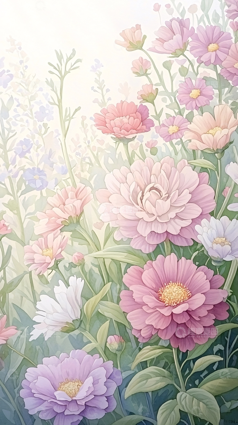 高清大图下载【趣麦麦图】夏日花园盛开的花朵