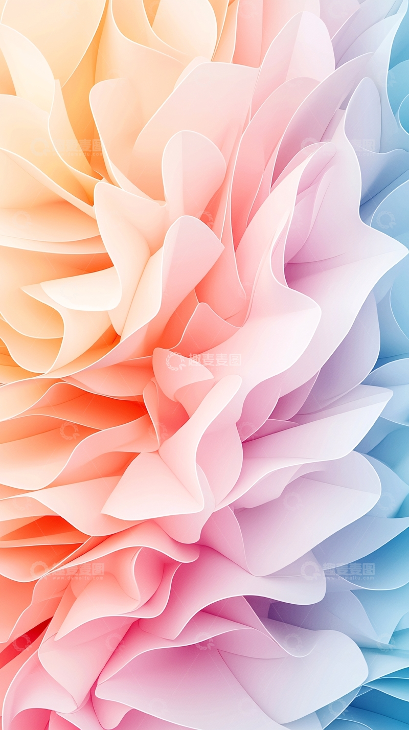 高清大图下载【趣麦麦图】抽象渐变花瓣背景图