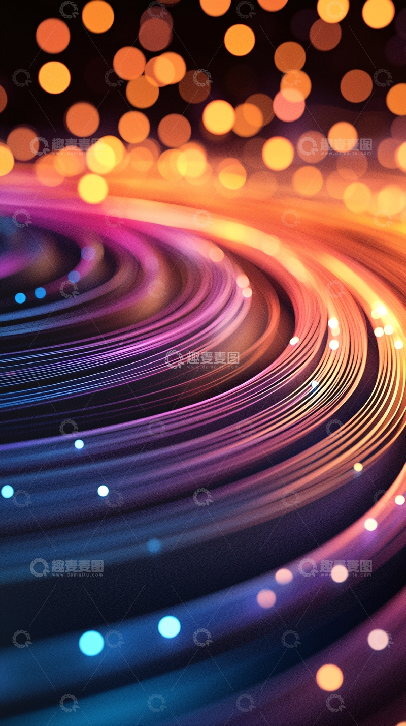 高清大图下载【趣麦麦图】光带旋转动态效果背景