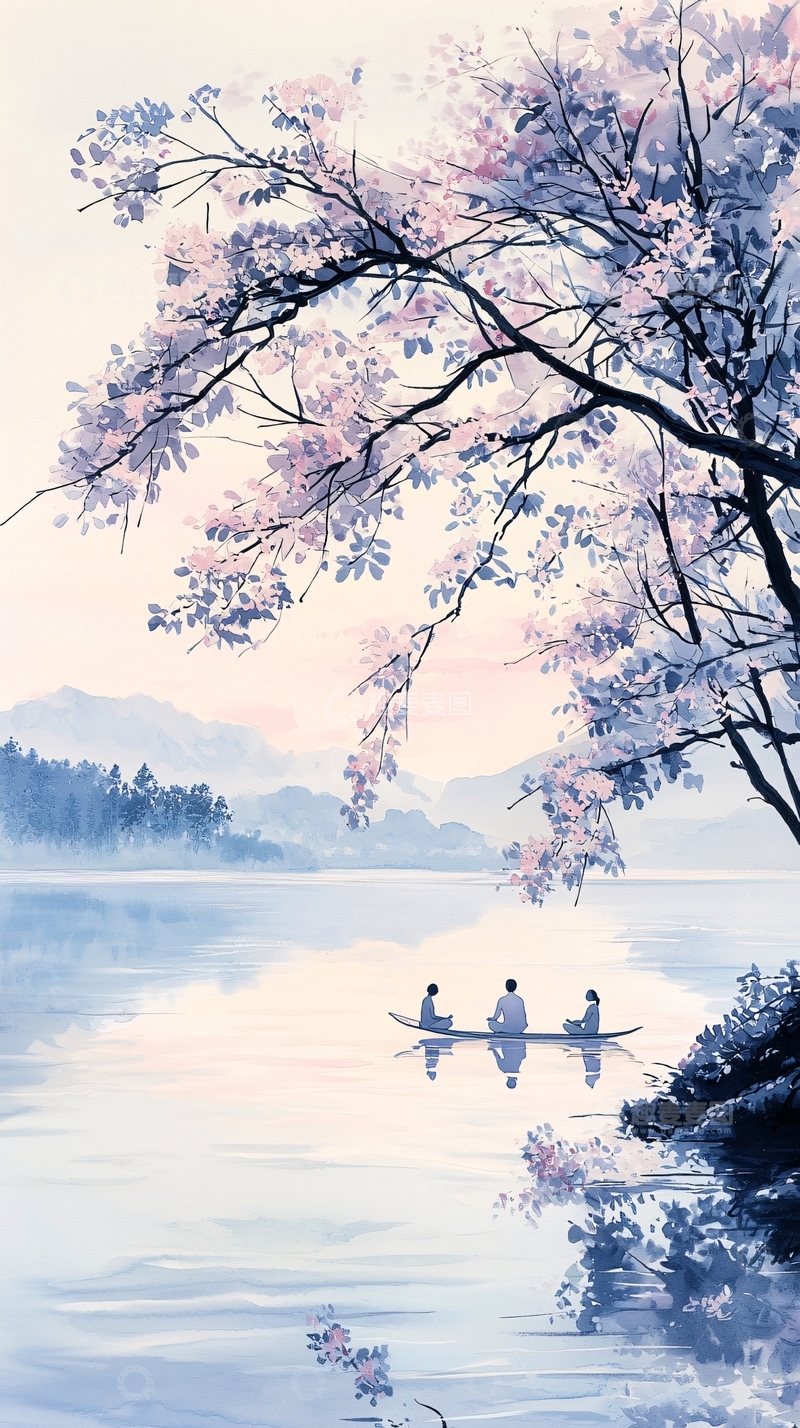 高清大图下载【趣麦麦图】湖畔垂钓高清图片