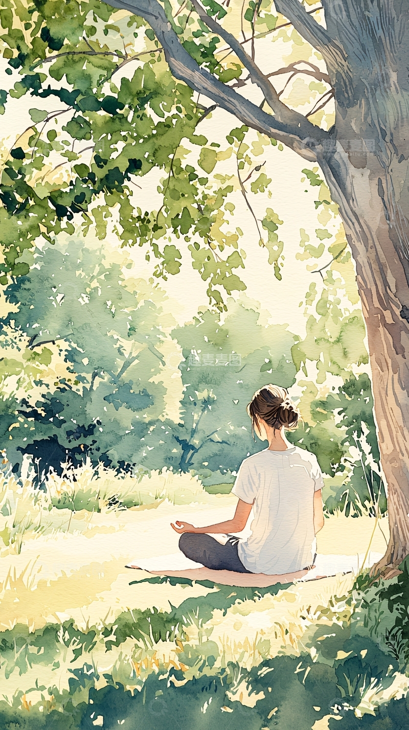 高清大图下载【趣麦麦图】夏日森林冥想