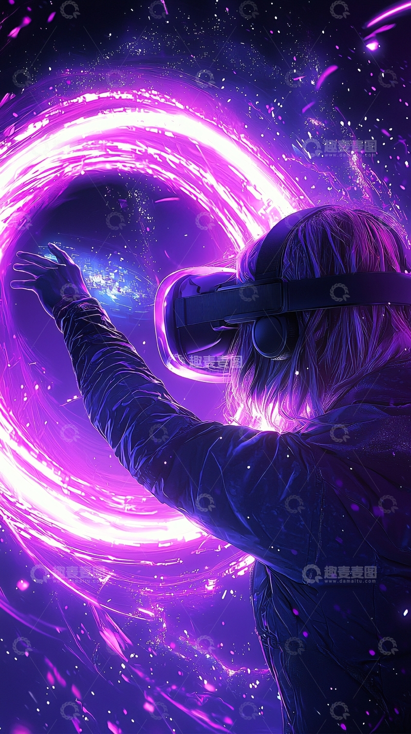 高清大图下载【趣麦麦图】虚拟现实体验插画