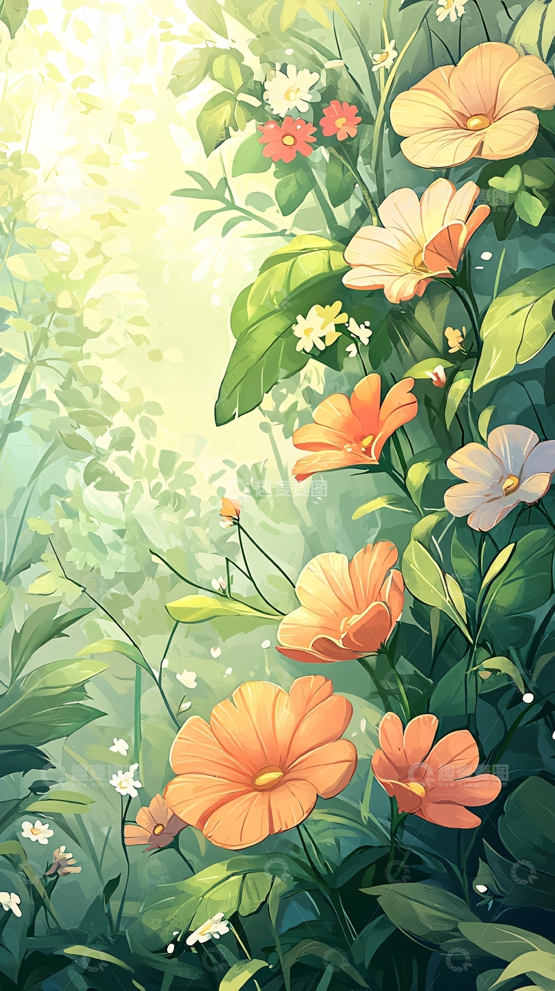 高清大图下载【趣麦麦图】夏日森林中的橙色花朵