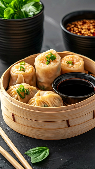 蒸笼里的中式点心