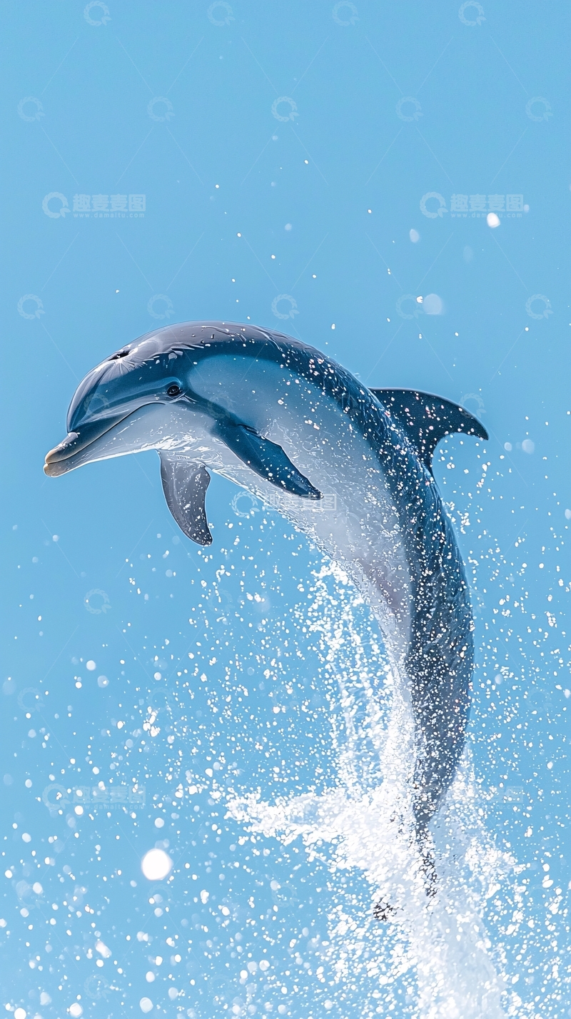 高清大图下载【趣麦麦图】跃出水面的海豚5