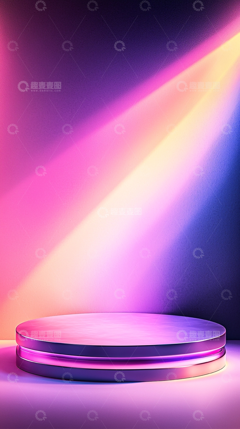 高清大图下载【趣麦麦图】霓虹光影舞台背景