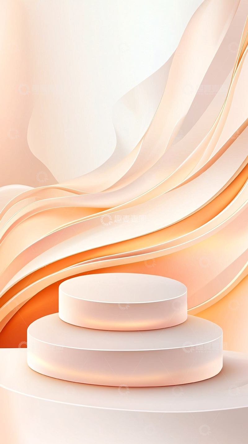 高清大图下载【趣麦麦图】抽象几何背景下的圆形平台