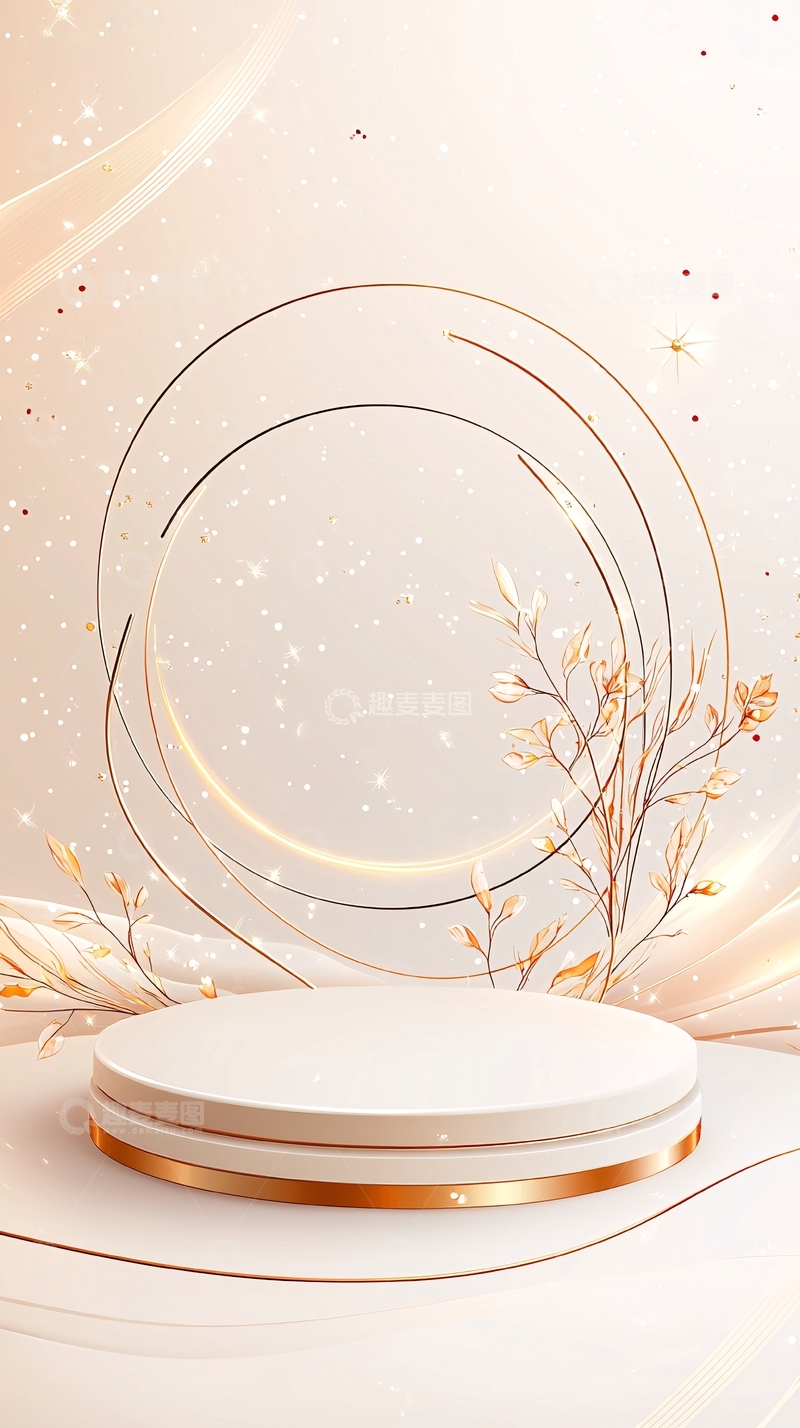 高清大图下载【趣麦麦图】金色舞台背景设计素材
