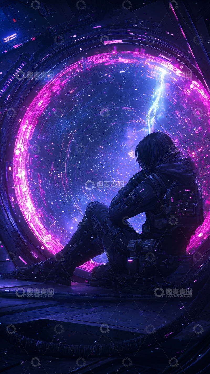 高清大图下载【趣麦麦图】科幻宇宙中的孤独旅者