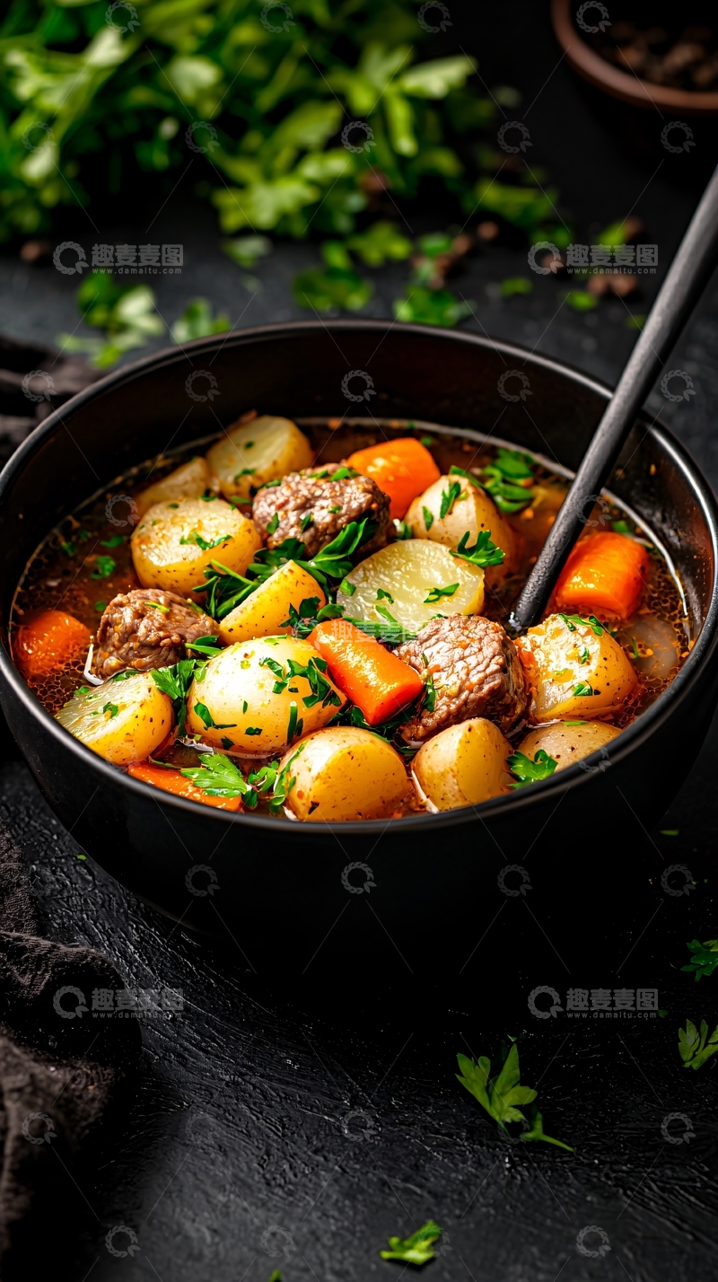 高清大图下载【趣麦麦图】-牛肉土豆胡萝卜汤