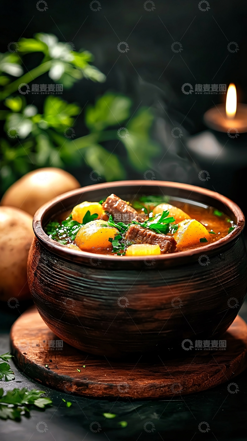 高清大图下载【趣麦麦图】温暖的炖牛肉汤