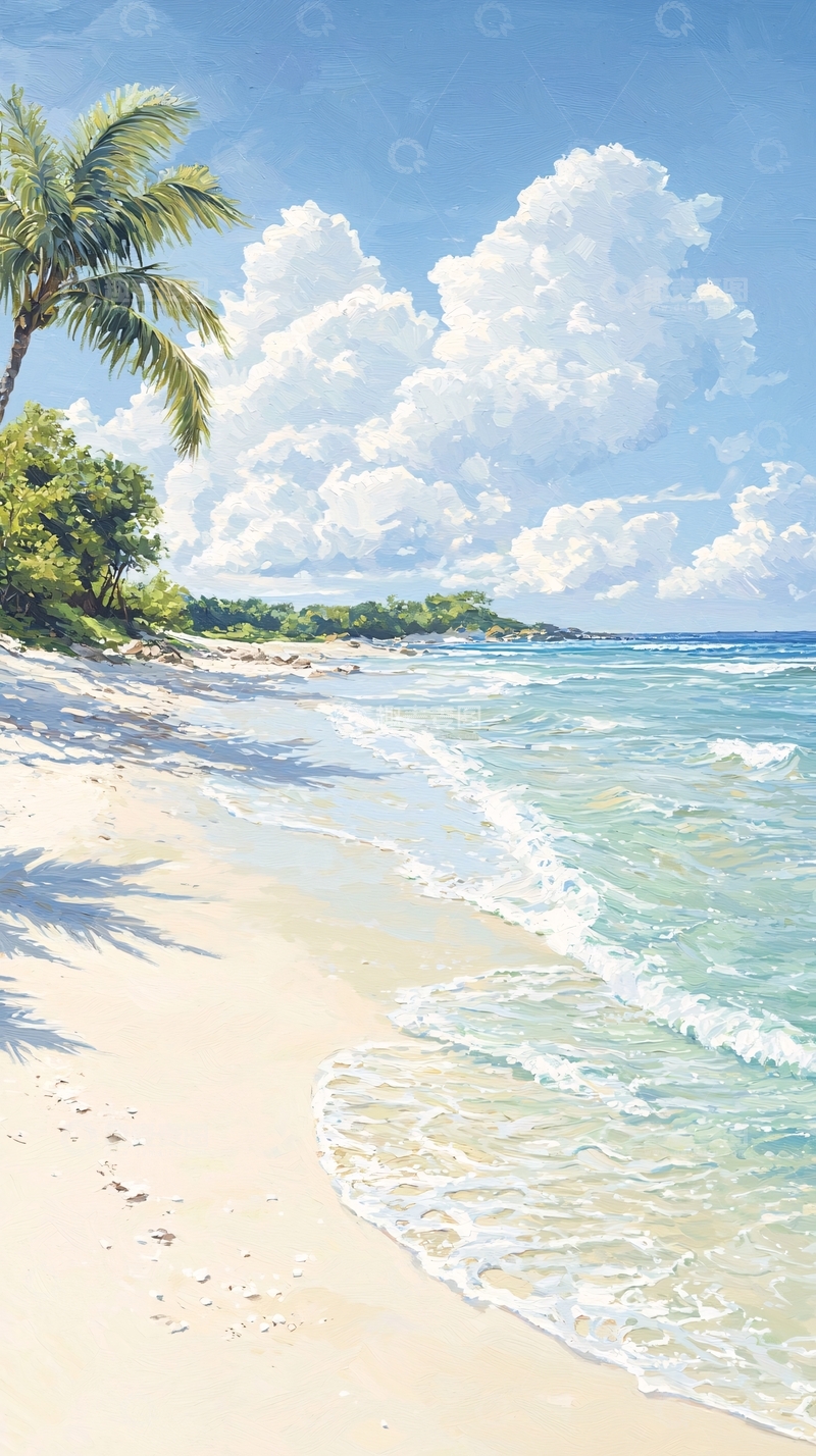 高清大图下载【趣麦麦图】热带海滩风景画