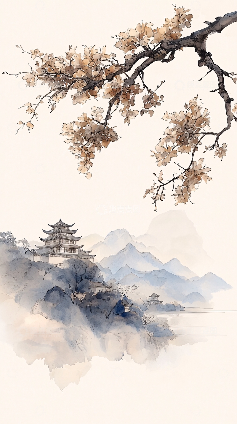 高清大图下载【趣麦麦图】古韵山水画风