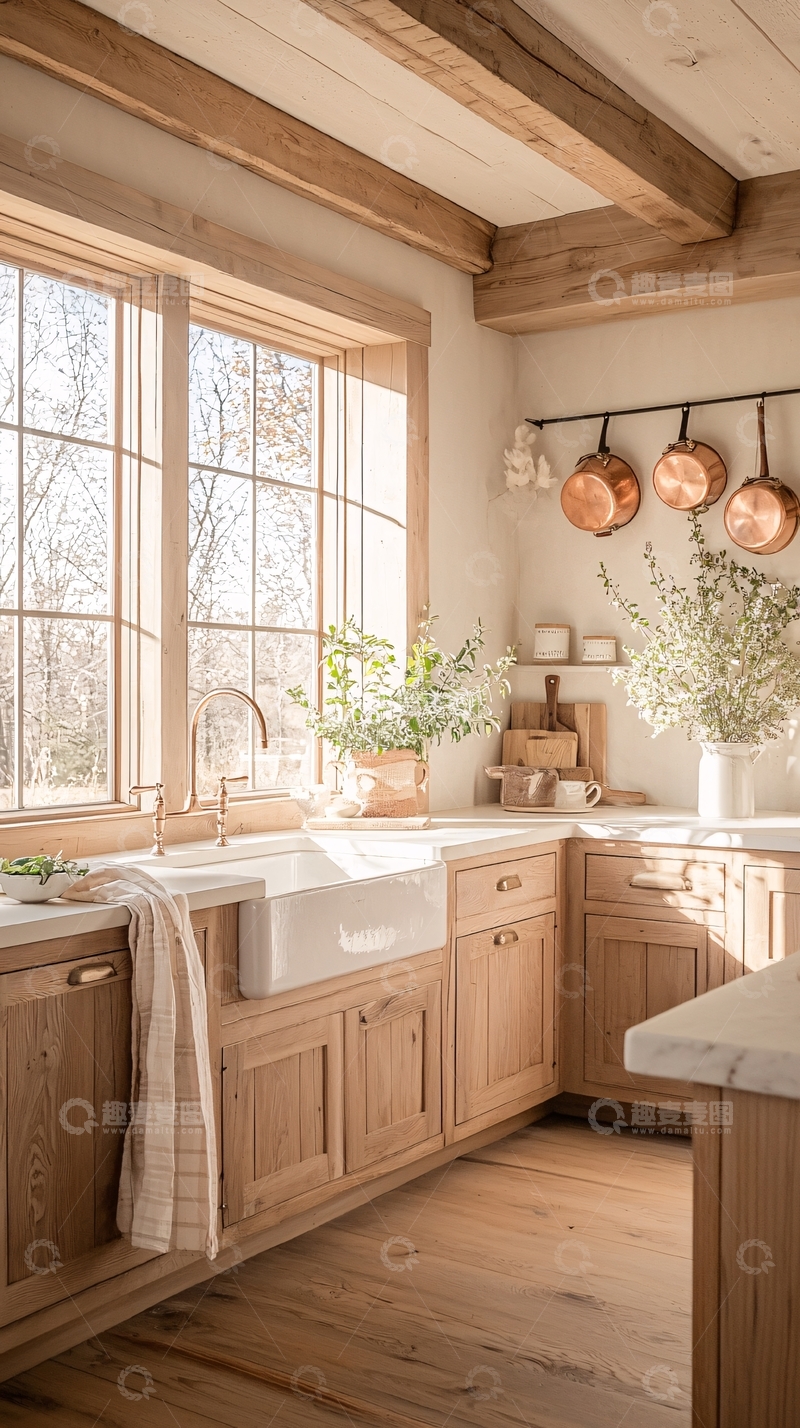 高清大图下载【趣麦麦图】自然光下的温馨厨房