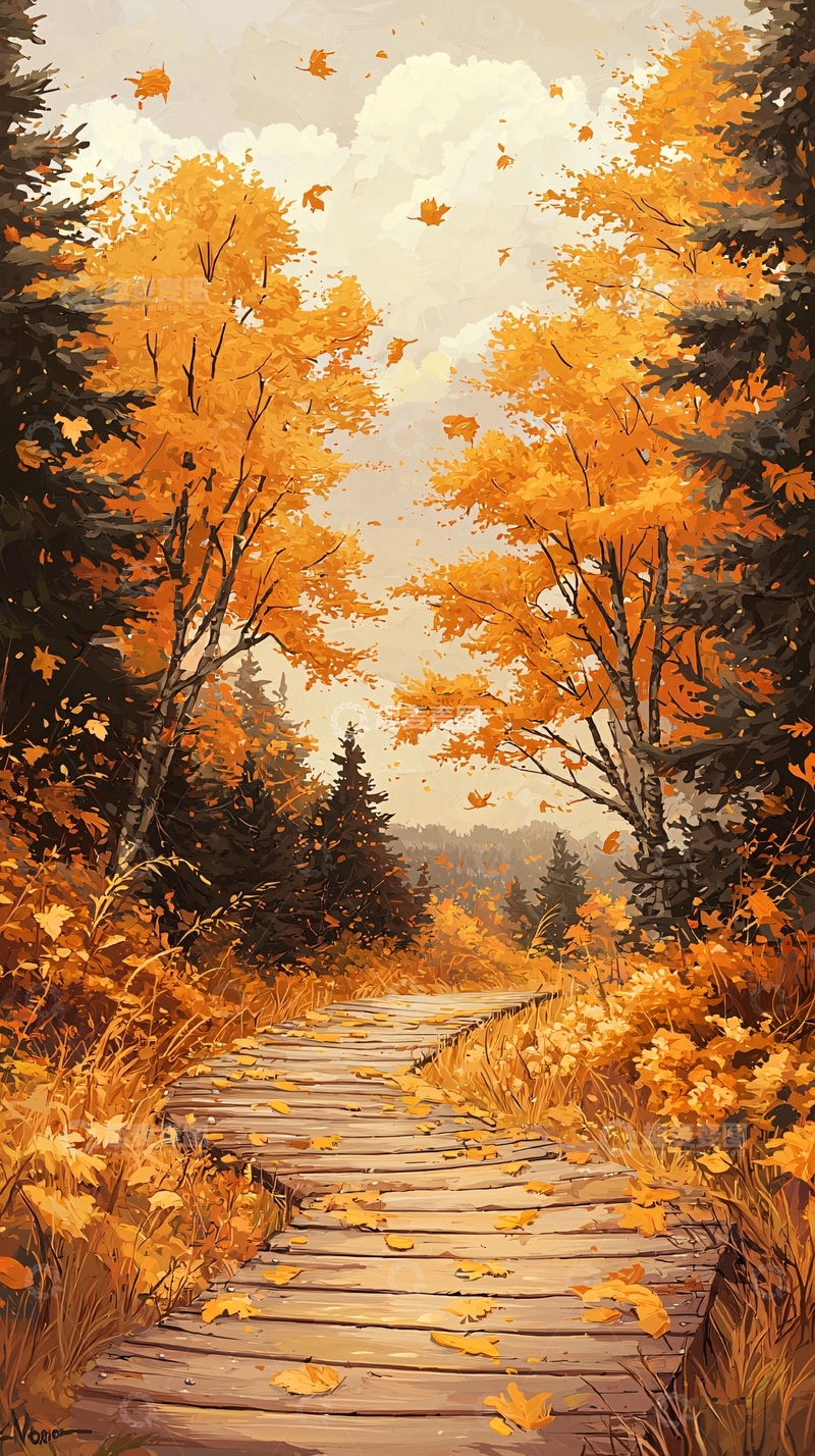 高清大图下载【趣麦麦图】秋日森林小径116