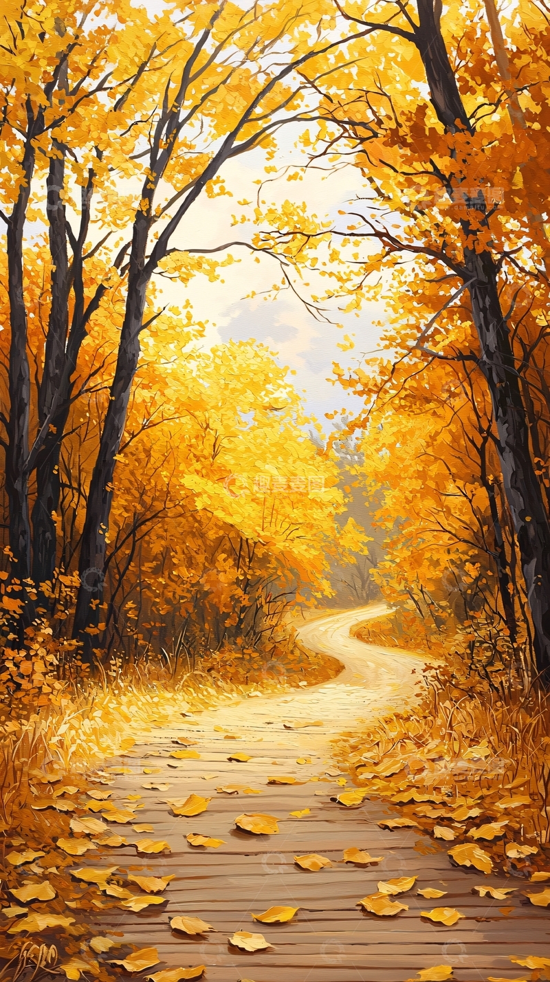 高清大图下载【趣麦麦图】秋日森林小径117
