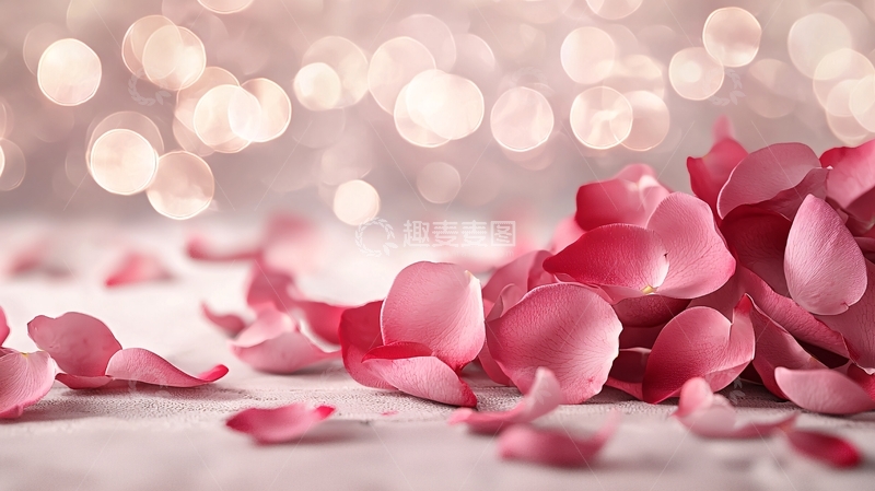 高清大图下载【趣麦麦图】粉色花瓣浪漫背景