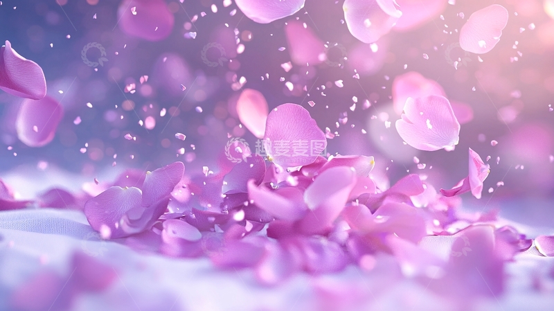 高清大图下载【趣麦麦图】粉色花瓣飘落场景
