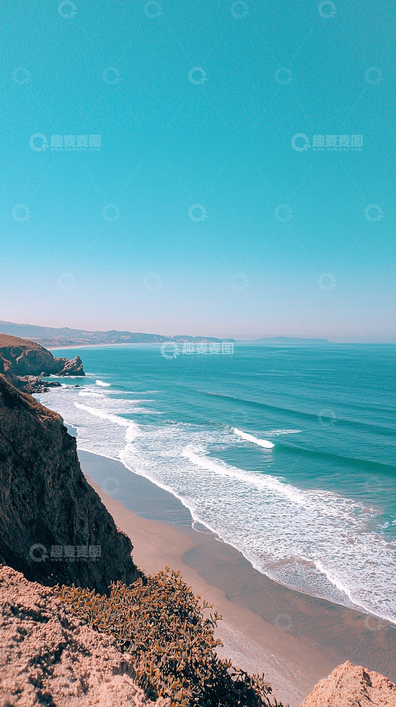 高清大图下载【趣麦麦图】海边悬崖沙滩风景