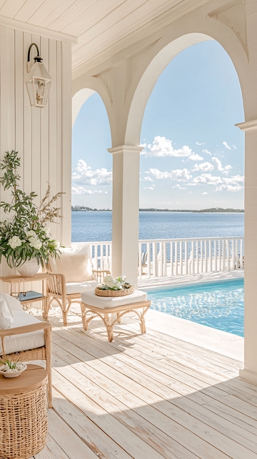 海边度假别墅阳台风景