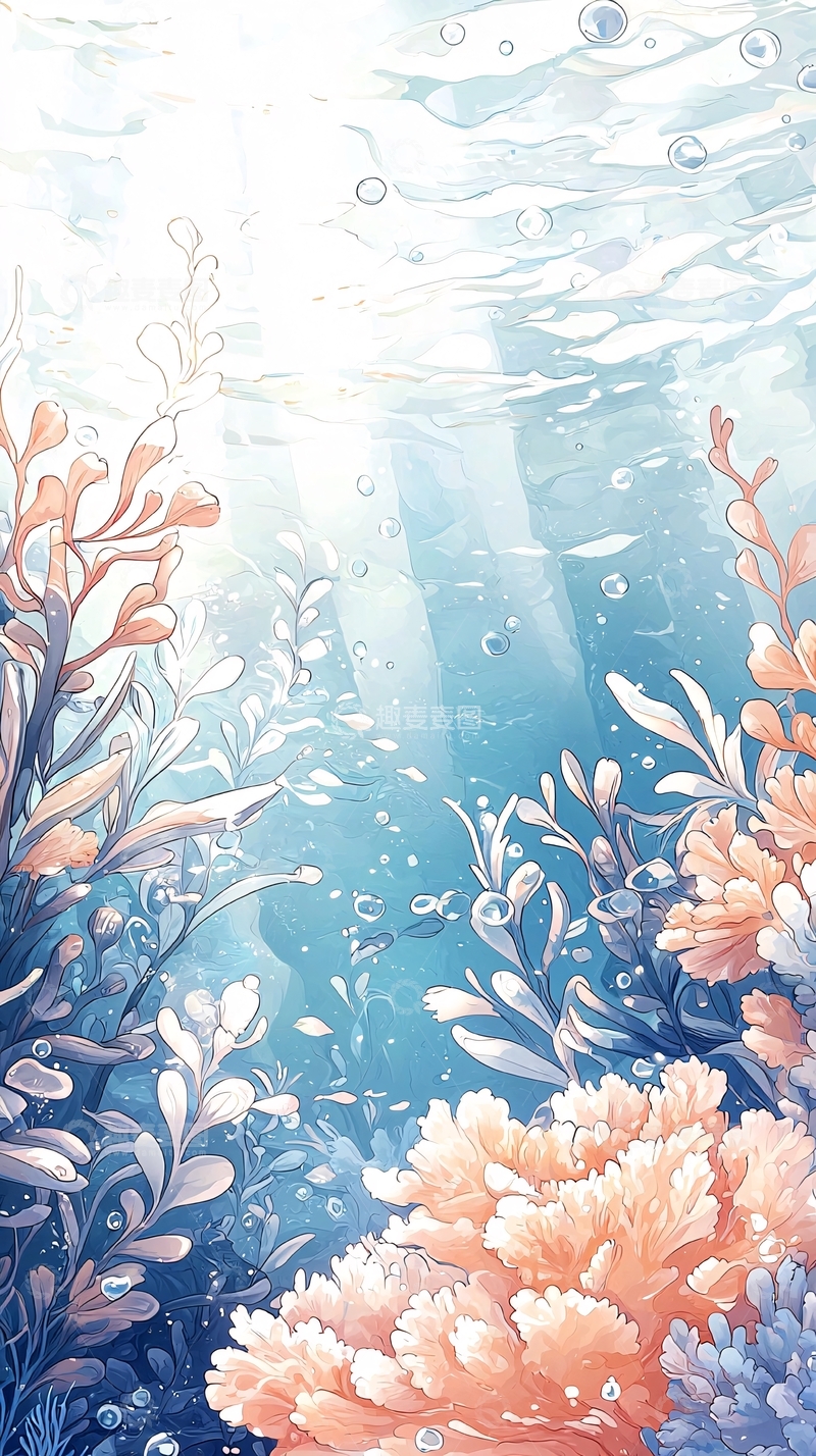 高清大图下载【趣麦麦图】海底珊瑚植物风景图