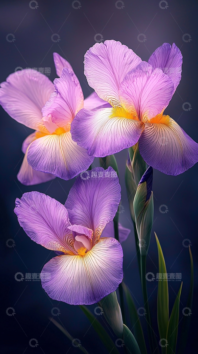 紫色鸢尾花自然背景