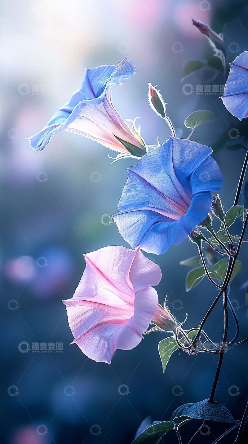 高清大图下载【趣麦麦图】清晨绽放的牵牛花