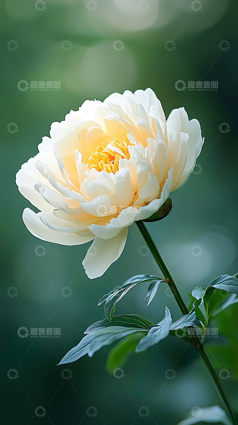 高清大图下载【趣麦麦图】白色牡丹花自然背景