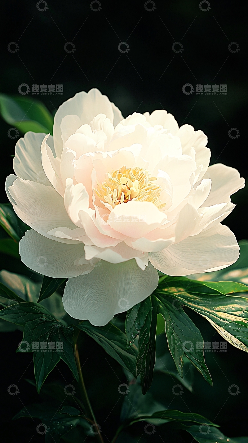 高清大图下载【趣麦麦图】白色牡丹花自然背景