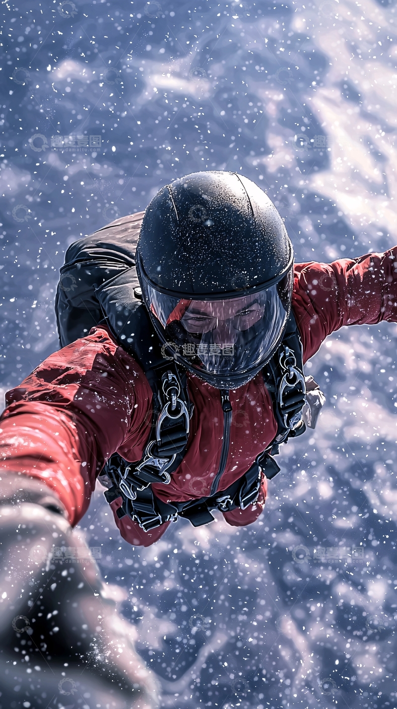 高清大图下载【趣麦麦图】极限跳伞运动自拍