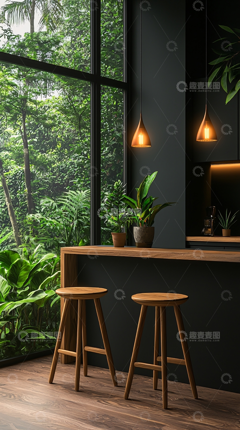 高清大图下载【趣麦麦图】现代简约室内设计与自然景观结合