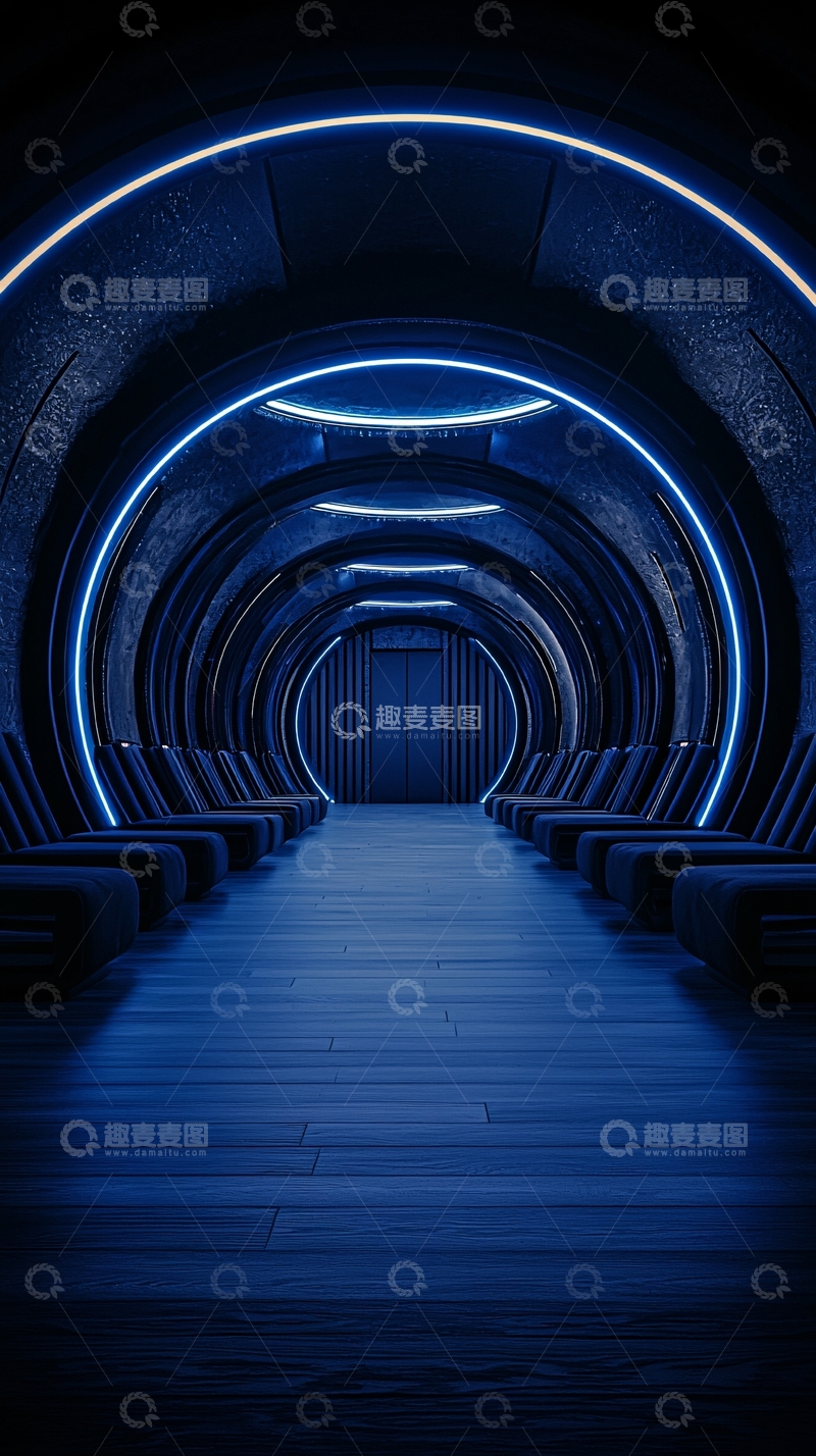 高清大图下载【趣麦麦图】未来科技隧道走廊