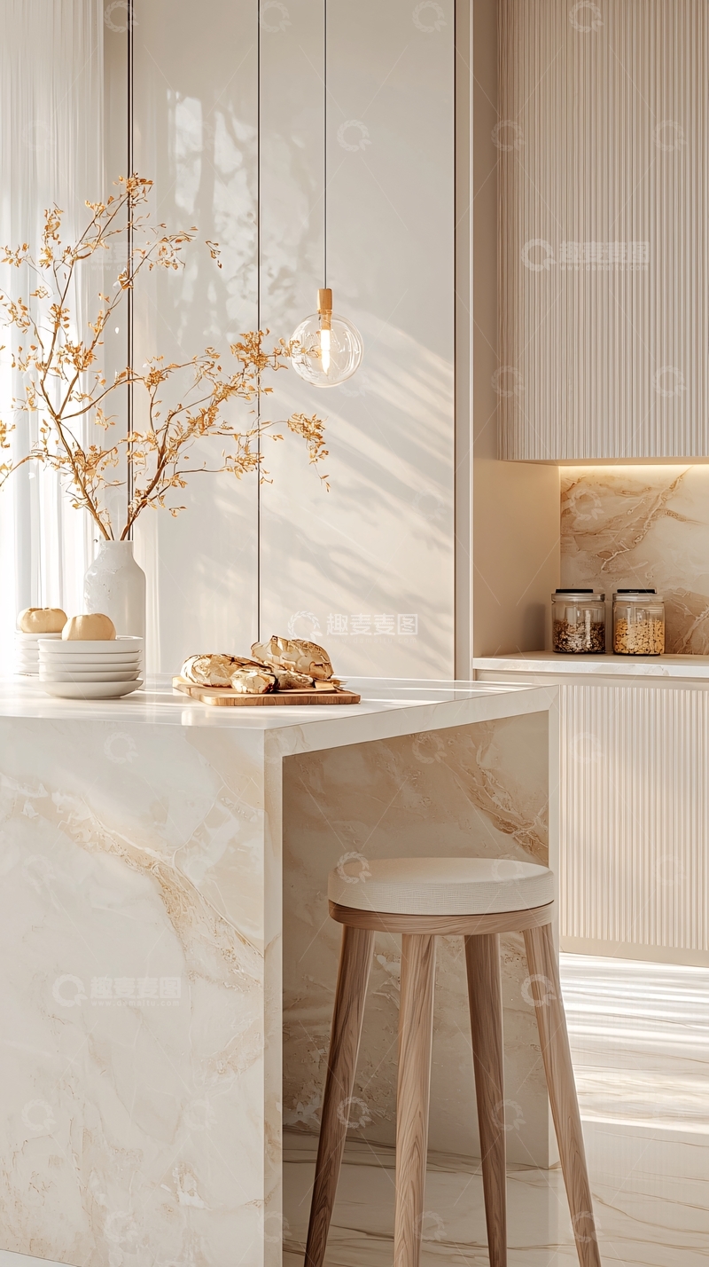 高清大图下载【趣麦麦图】现代简约厨房大理石台面设计