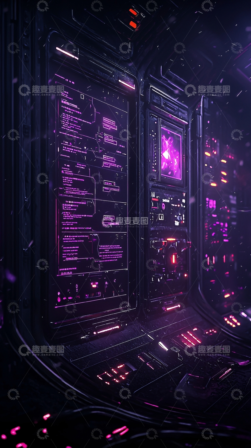 高清大图下载【趣麦麦图】未来科技舱室界面设计