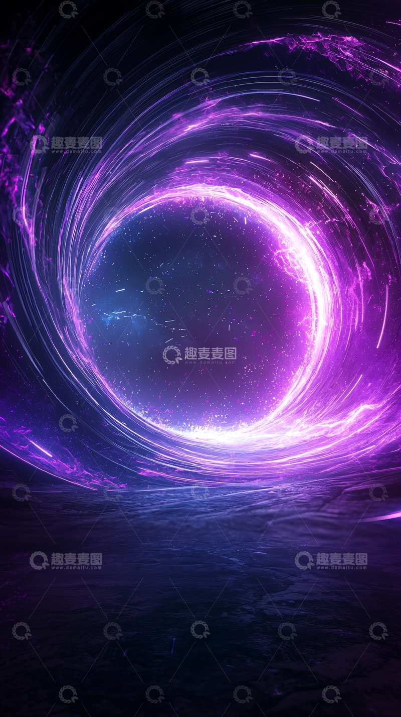 高清大图下载【趣麦麦图】紫色漩涡星空背景