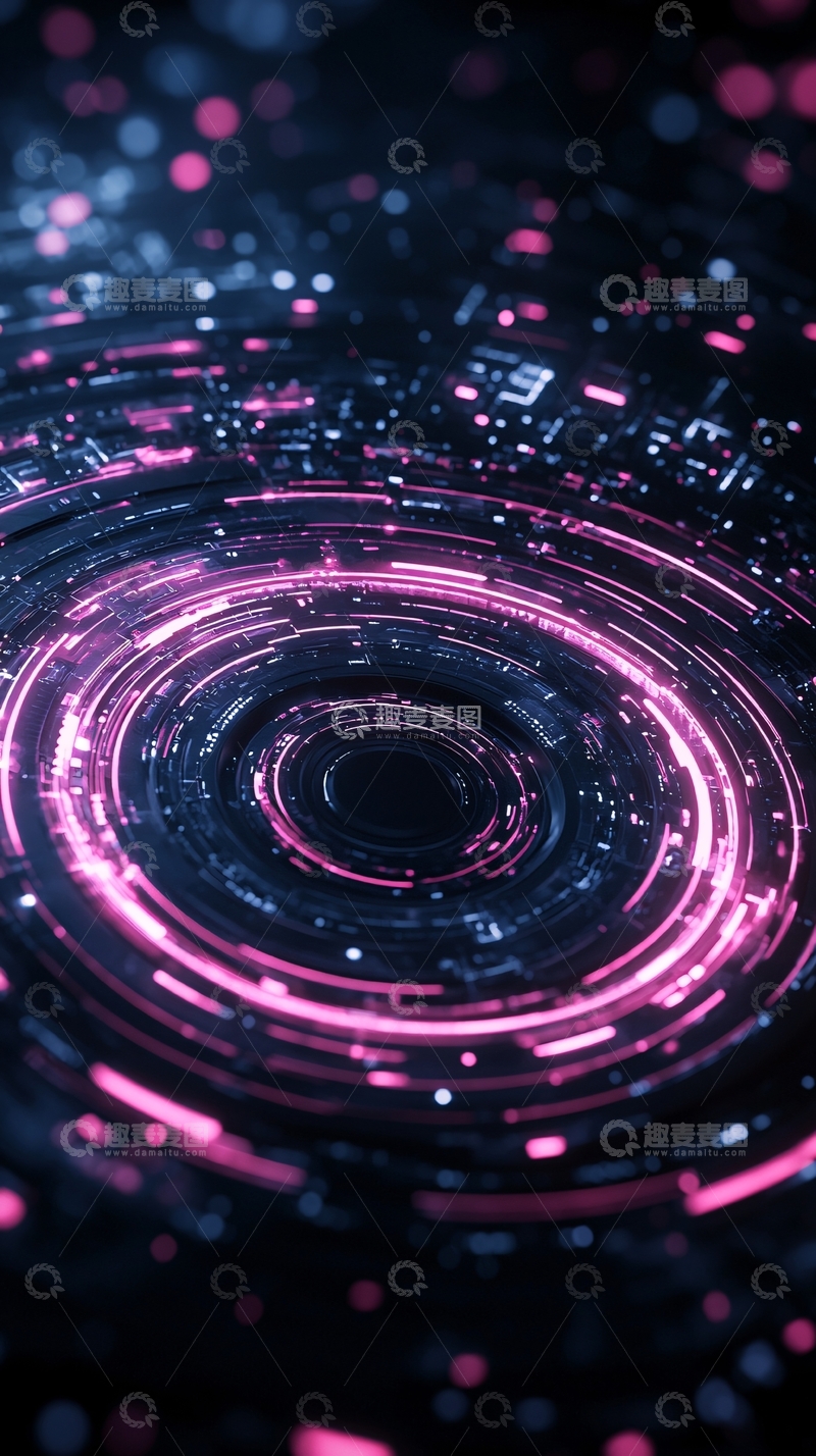 高清大图下载【趣麦麦图】未来科技感圆形光效背景