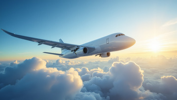 飞机客机飞行在晴朗的天空之中1