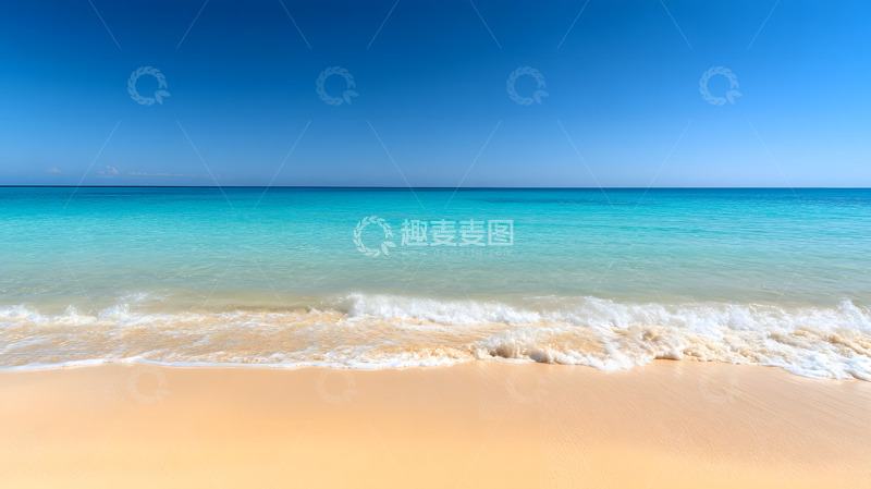 高清大图下载【趣麦麦图】晴空下的大海沙滩