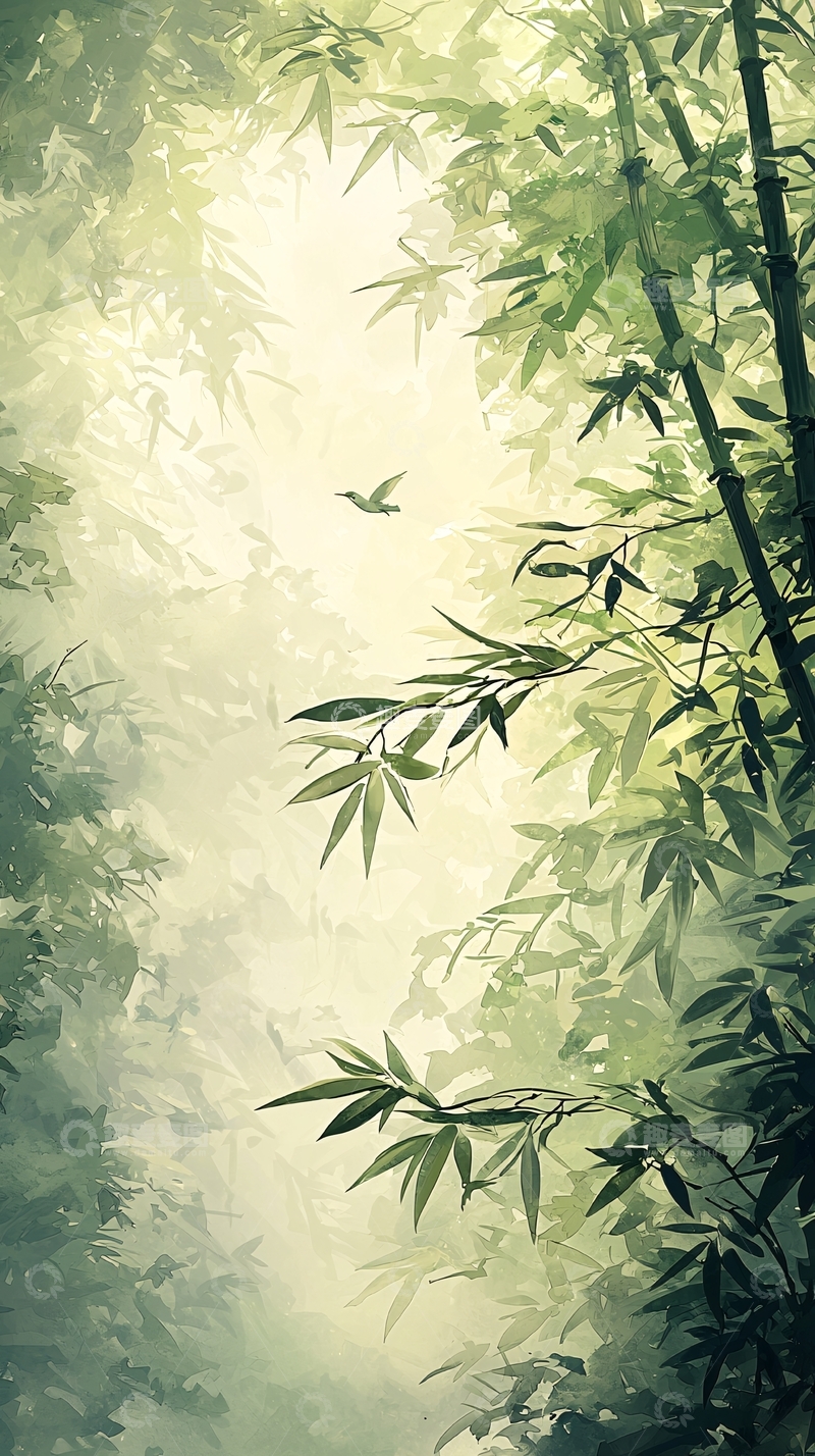 高清大图下载【趣麦麦图】竹林中的鸟儿